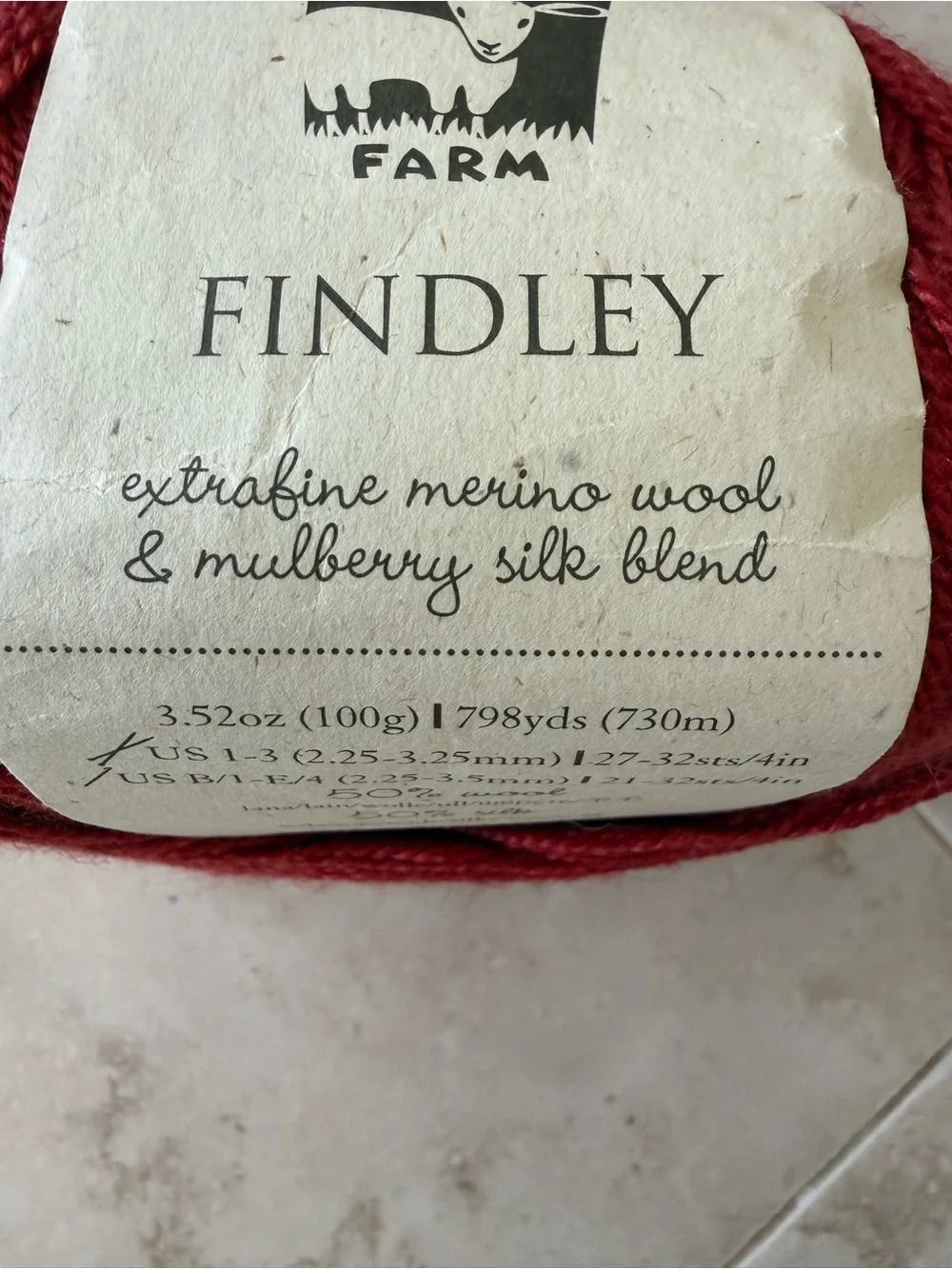 Juniper Moon Farm Findley Merino Wool/Mulberry Silk Blend Yarn in Scarlet